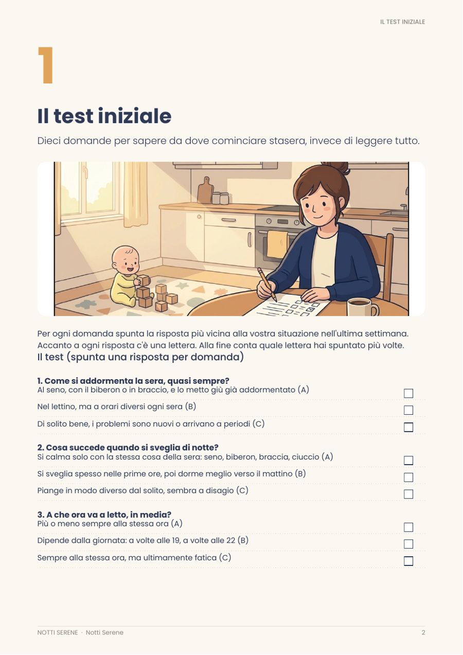 Il test iniziale